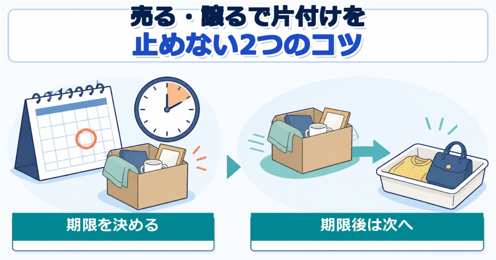 期限を決め、期限後は次の判断へ進む図解