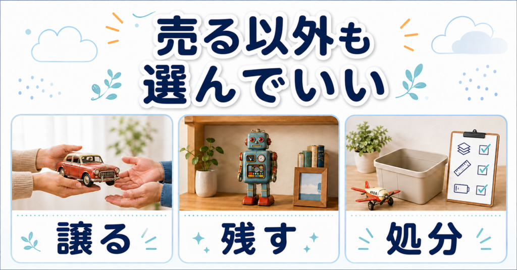 古い玩具を譲る・残す・処分する選択肢と、処分前の素材・大きさ・電池の確認