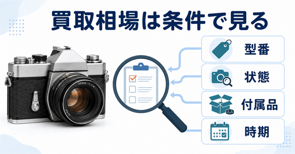 古いカメラの買取相場を型番・状態・付属品・時期で確認する