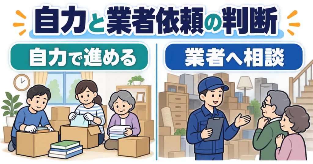 実家の片付けを自力で進める場合と業者へ相談する場合の判断