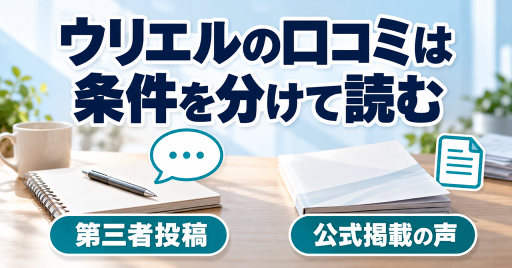 第三者投稿と公式掲載の声を区別してウリエルの口コミを読む二つの情報源